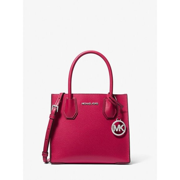New Michael Kors Mercer Medium Messenger Crossbody Dark Raspberry with Dust bag - Picture 2 of 6
